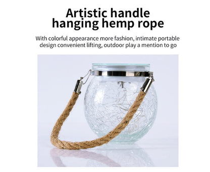 Solar Hanging Crackle Ball Light Outdoor Lighting -2pcs
