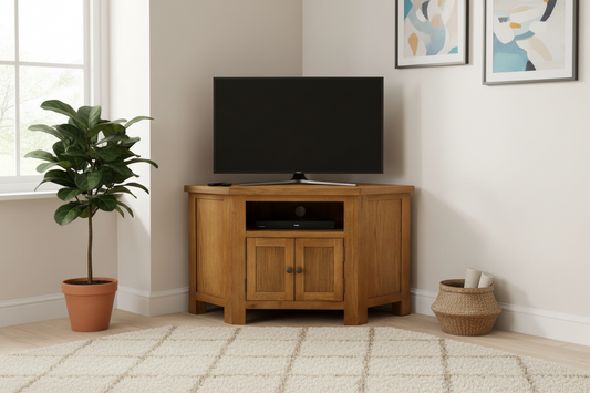 Oak Corner TV Unit