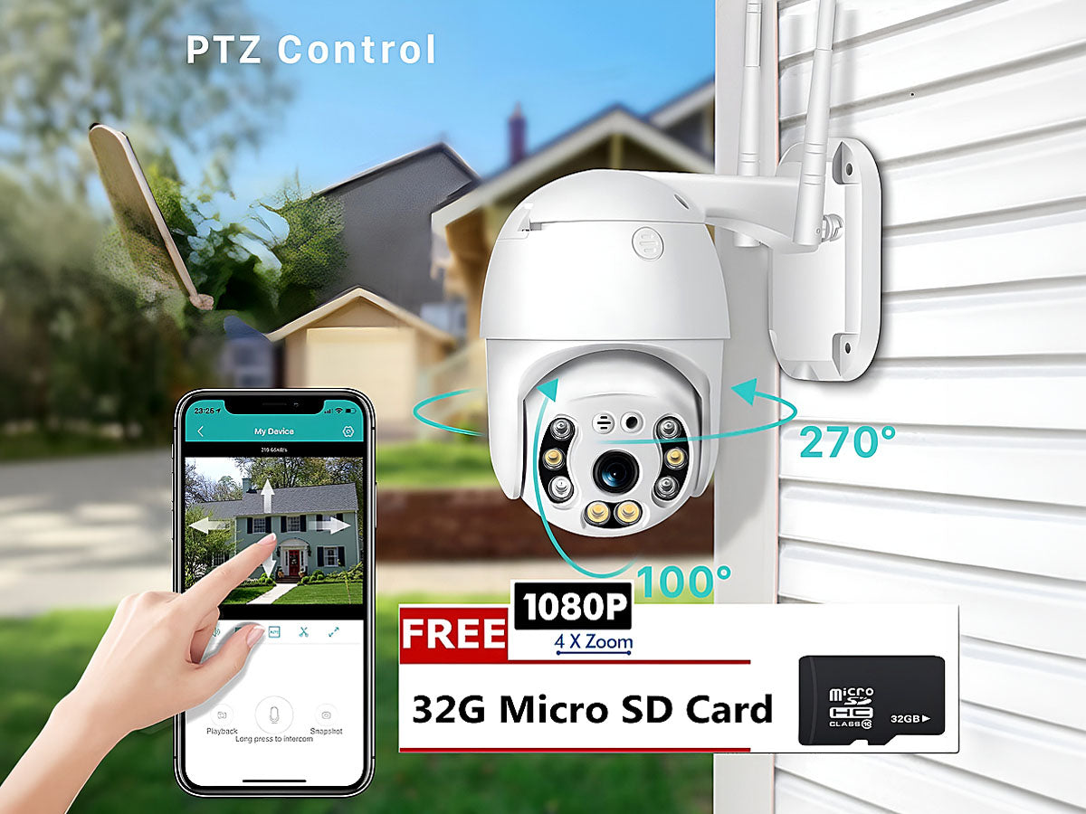 Wireless Security Camera with Indoor/Outdoor Night Vision