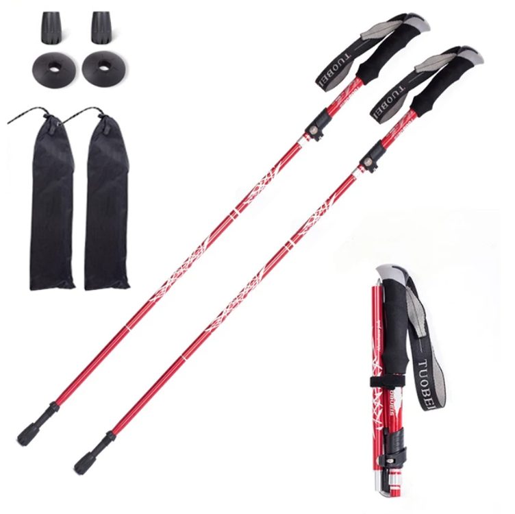Collapsible Aluminum Hiking Trekking Poles Set- 2 Pack Lightweight