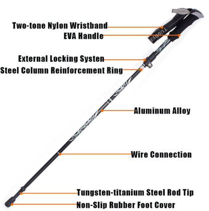 Collapsible Aluminum Hiking Trekking Poles Set- 2 Pack Lightweight