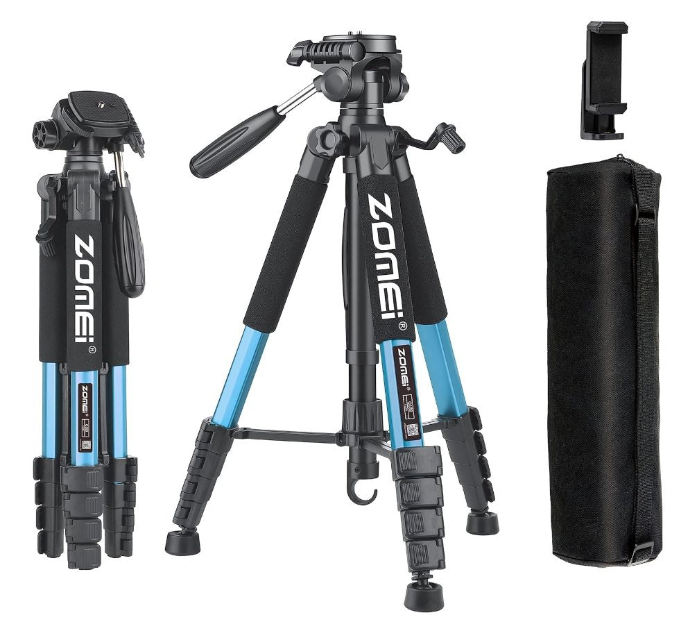 Camera Tripod with Phone Holder Lightweight Travel Max up 1.88m