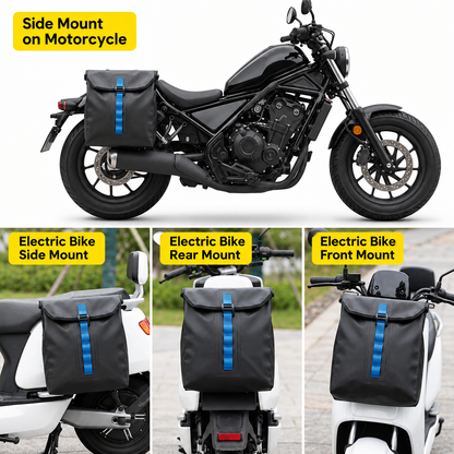 Waterproof Roll-Top Bag for E-Bikes, Motorcycles & Bicycles XY13451