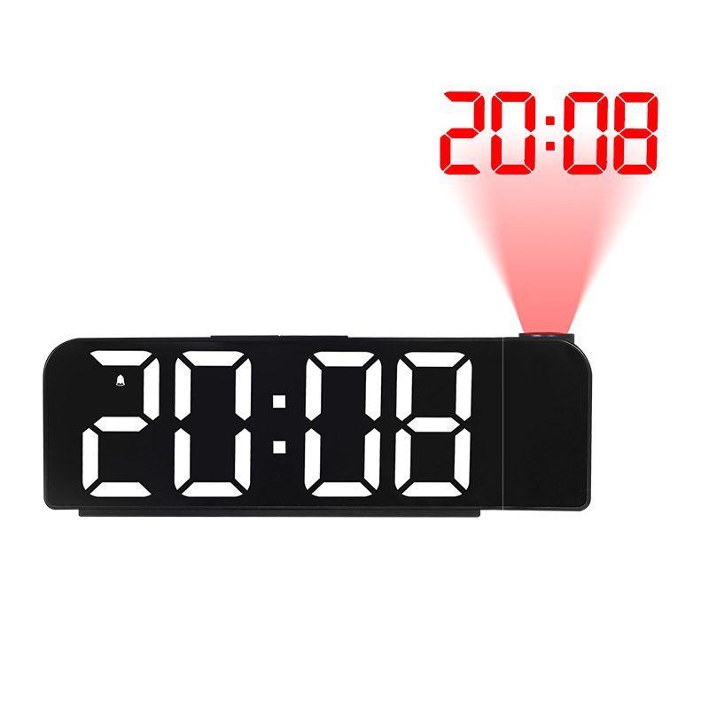 Led Digital Alarm Clock with Projection - Black
