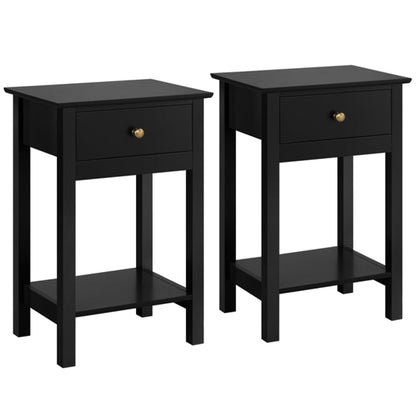 2x Wood Side Table End Table Storage Cabinet Night Stand
