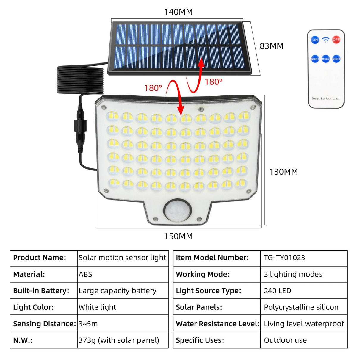 Outdoor Solar Motion Sensor Light Waterproof