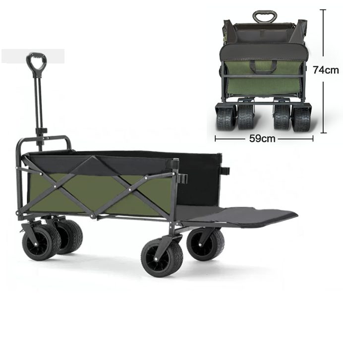 Folding Wagon Cart Large Capacity Foldable Trolley for Beach Camping