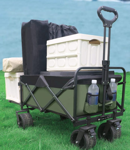 Folding Wagon Cart Large Capacity Foldable Trolley for Beach Camping