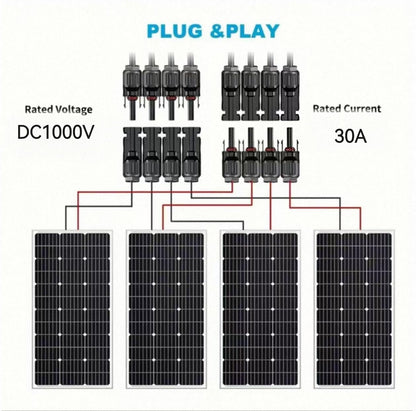 Solar Connectors 4 way MC4 Y Branch Parallel Adapter Cable