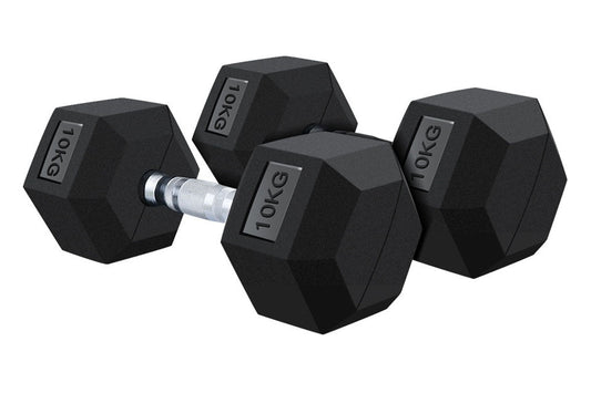 Dumbbell Set - 2X 10kg hex weights