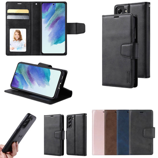 Compatible with Samsung S26 Plus 2026 Hanman Miro Leather 2-in-1 Wallet Case with Magnetic Back