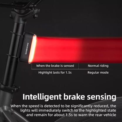 Magnetic Smart Bike Tail Light Rechargeable Rear Light with Brake Sensor