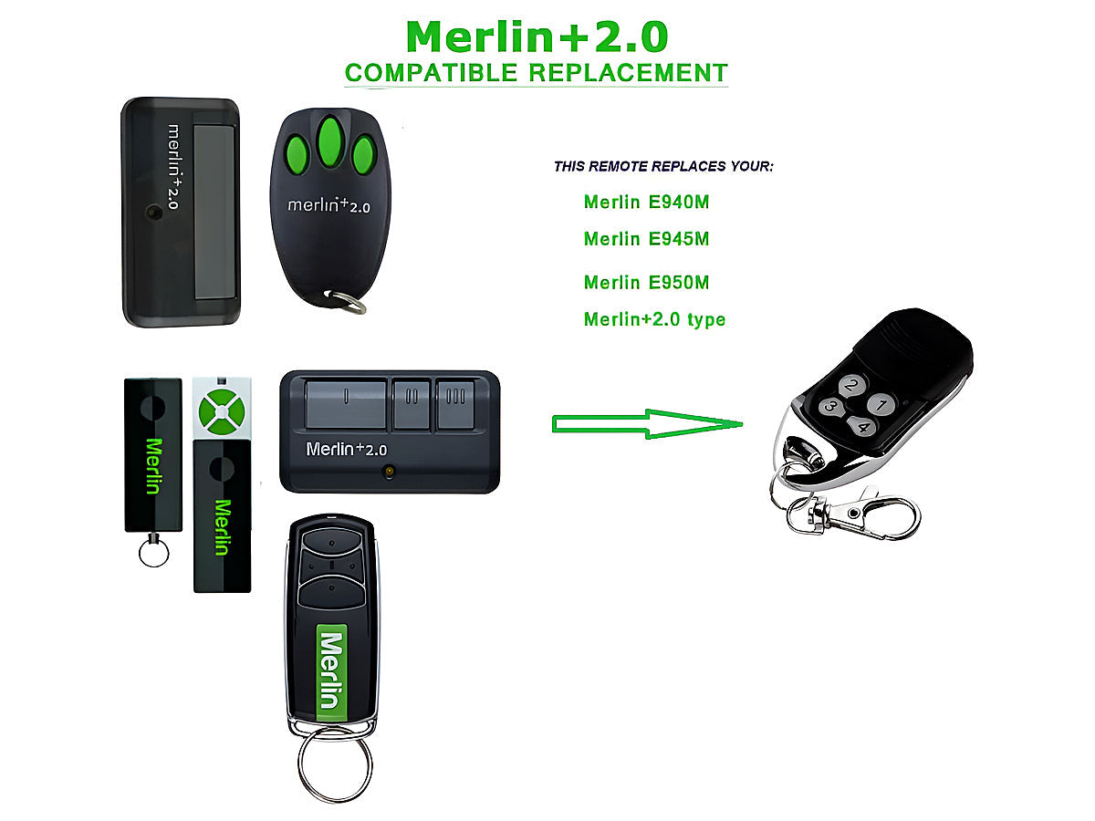 Merlin Replacement Remote Control 2.0 - MT3850EVO MT100EVO MT120EVO MT60EVO C945