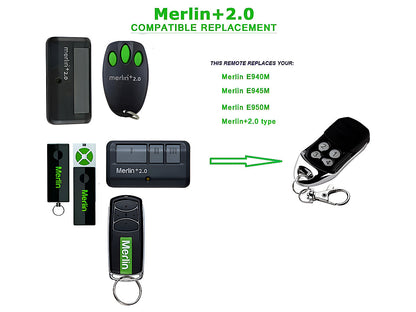 Merlin Replacement Remote Control 2.0 - MT3850EVO MT100EVO MT120EVO MT60EVO C945