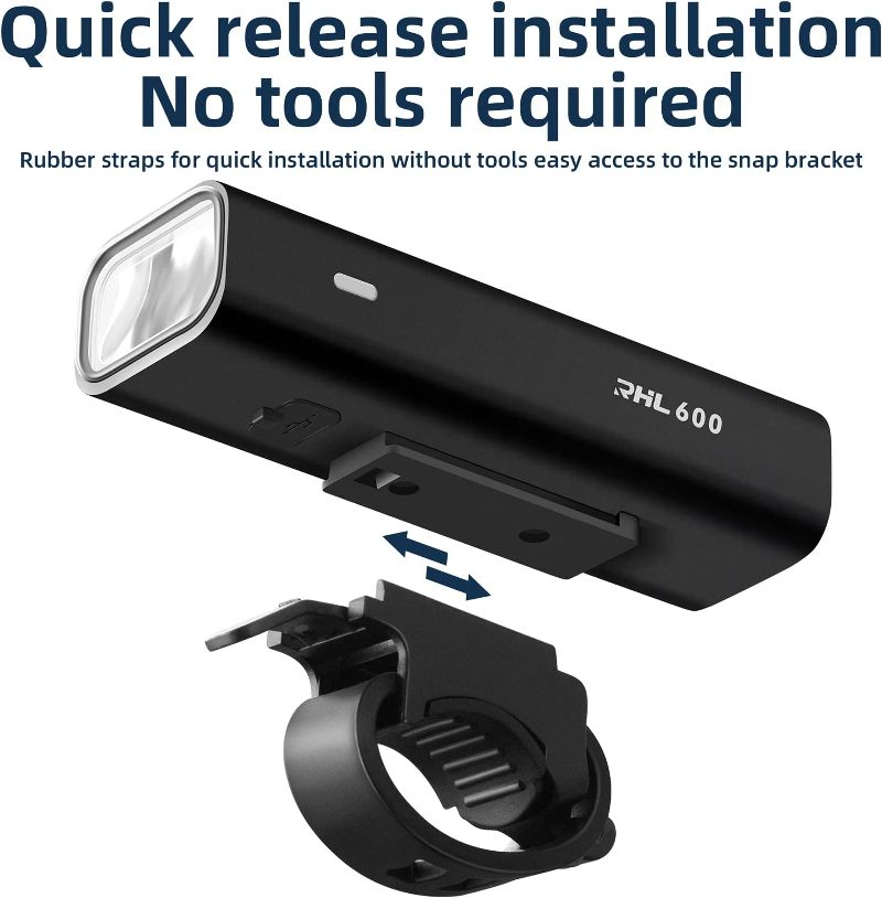 Bicycle Flashlight 600LM Rechargeable Waterproof Bike Handlebar Front Light