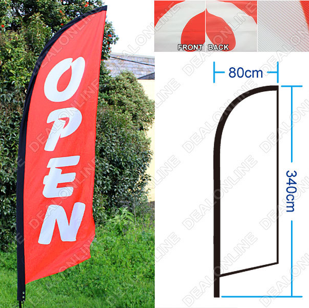 'OPEN' 4m Sign Commercial Feather Banner Flag ONLY