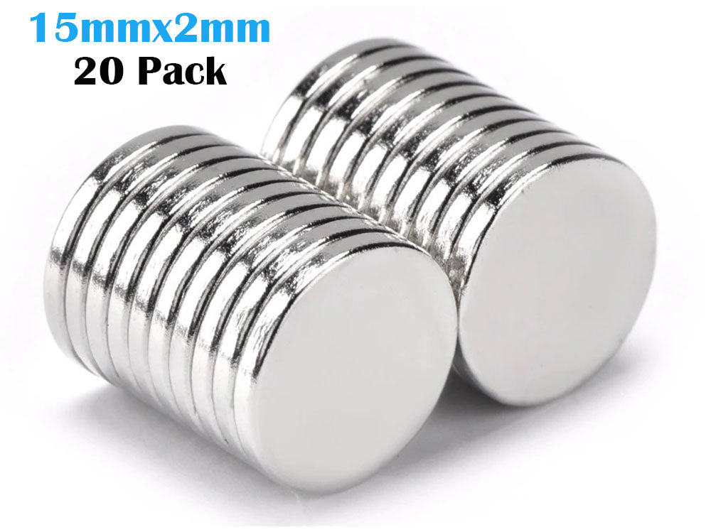 Neodymium Magnets 15mm x 2mm 20pack