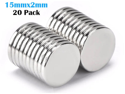 Neodymium Magnets 15mm x 2mm 20pack