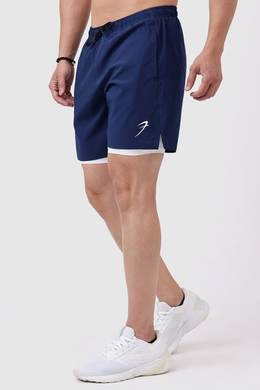 2 in 1 Compression Shorts Navy