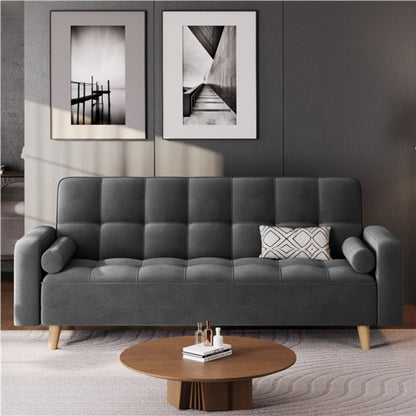 3 Seater Velvet Convertible Sofa Bed