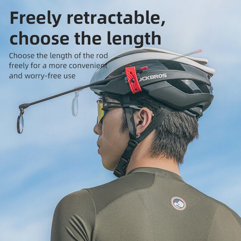 Bicycle Helmet Mount Rearview Mirror Detachable Lightweight