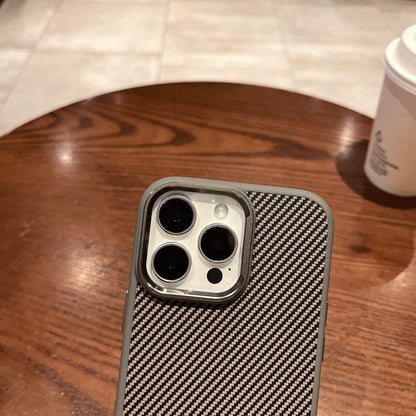 Carbide Series Carbon Fibre Magnetic Anti-Fingerprint Compatible with iPhone 15 Pro Max Case