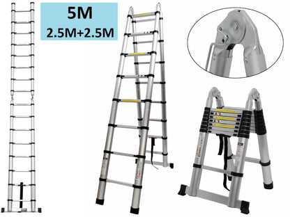 Telescopic Ladder 5m Multi-Purpose Aluminium Telescoping
