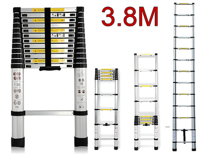 Telescopic Ladder 3.8m Aluminium Extension Ladder
