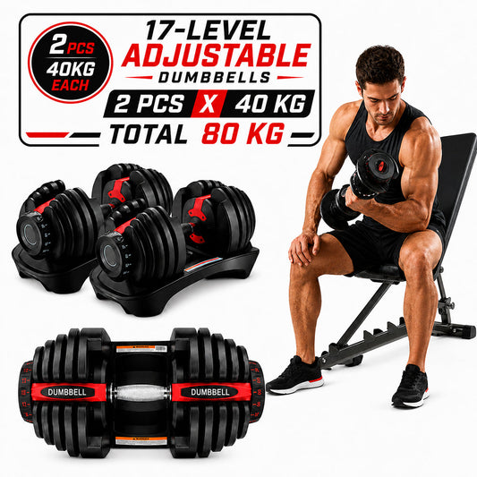 Adjustable Dumbbells 40Kg 2PCS Set