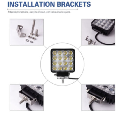 2Pcs LED Light Bar 160W 4Inch LED Pod Light Square LED Light Spot Light Off Road