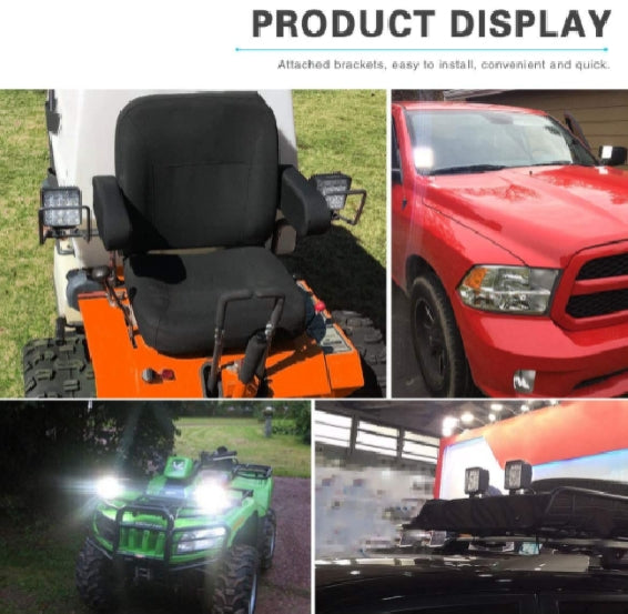 2Pcs LED Light Bar 160W 4Inch LED Pod Light Square LED Light Spot Light Off Road