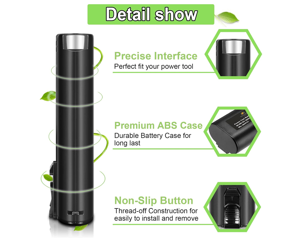 Paslode Battery 2200mAh Replacement 2PCS