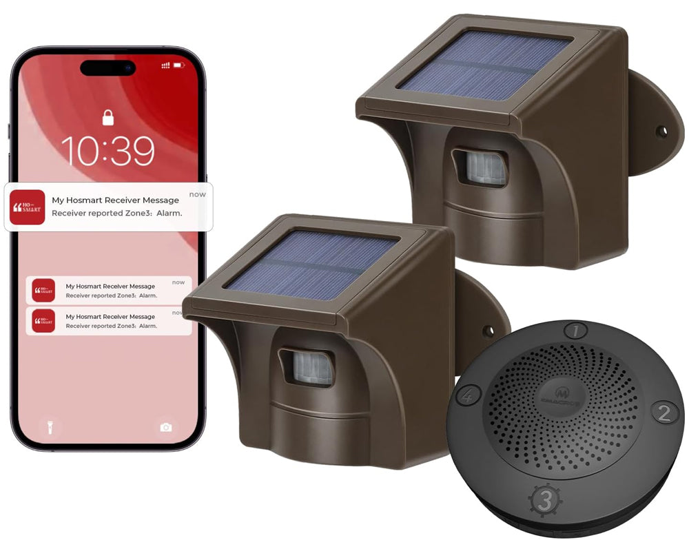 Solar powered driveway alarm