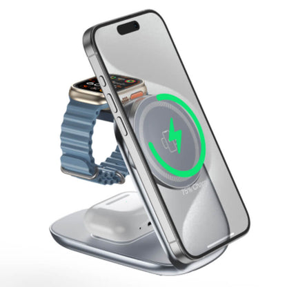 Mobie 3 in 1 Qi2 Foldable Magnetic Wireless Charger Compatible with Apple Watch W72