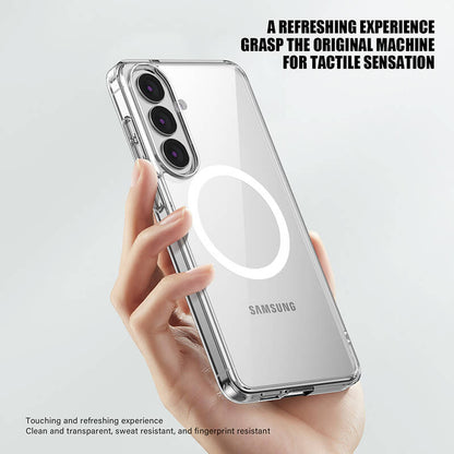 Compatible with Samsung S26 Plus 2026 Aurora Series Crystal Magnetic Phone Case Clear
