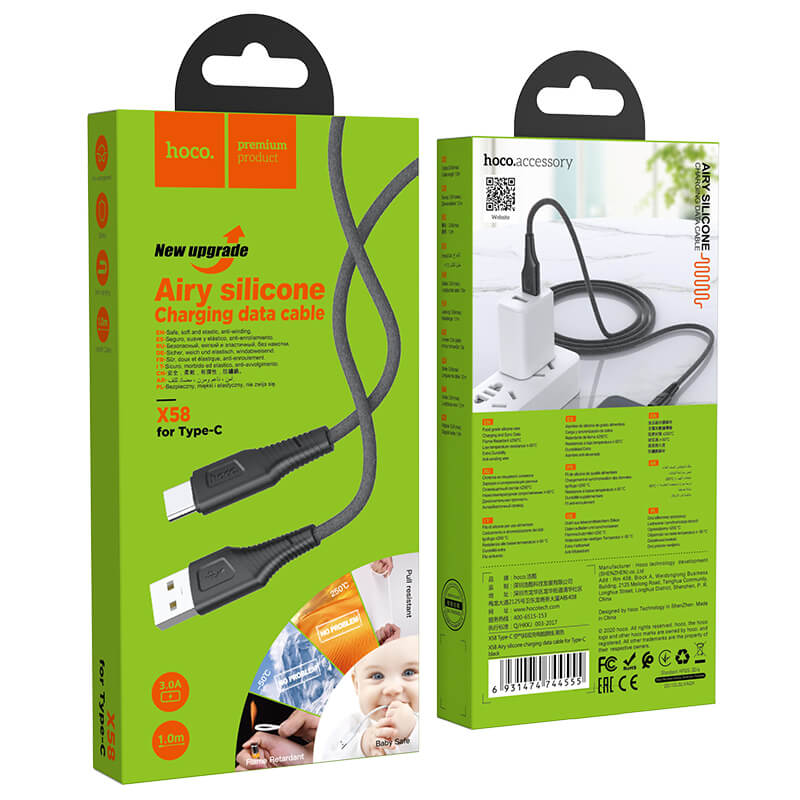 Hoco USB-A to Type-C Charging Data Cable 1M X58