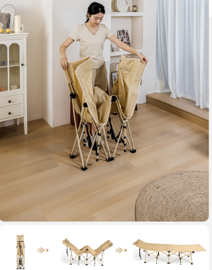 Urban Wave Heavy-Duty 10-Leg Folding Camp Stretcher with Ergonomic Headrest YQ15820