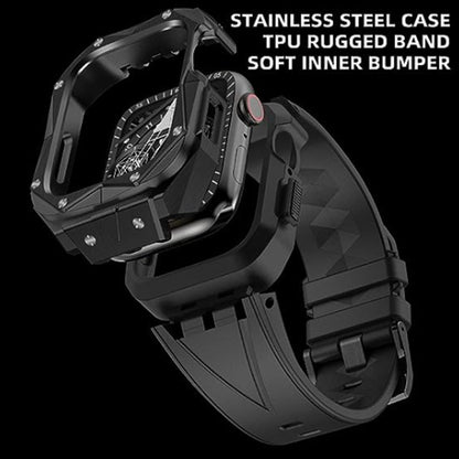 Stainless Case Band Compatible with Apple Watch Black