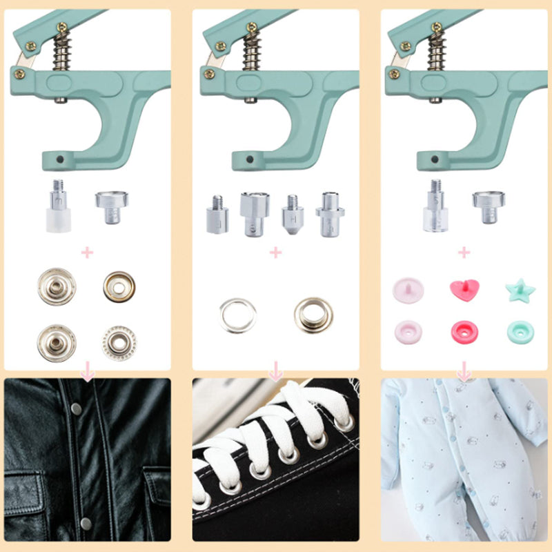 Plastic and Metal Snap Buttons with Snaps Pliers Set for Sewing and Crafting B
