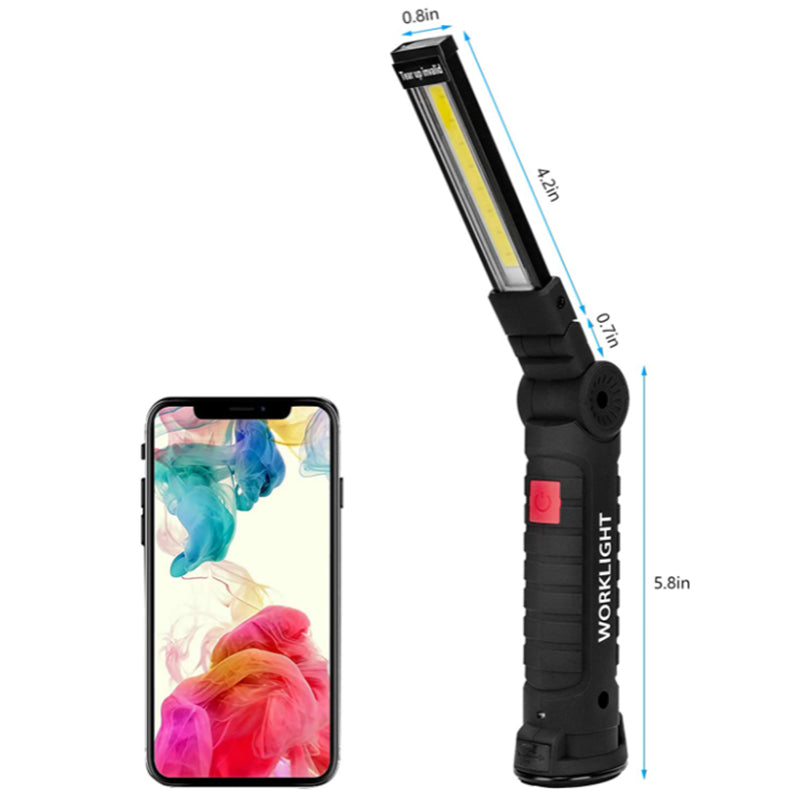 LED Work Light Flashlight with Magnetic Base 270°Rotate Grill Light and 5 Modes