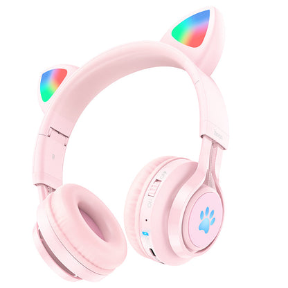 Hoco Cat Ear Bluetooth Headphones for Girls and Kids Ages 3+ W39