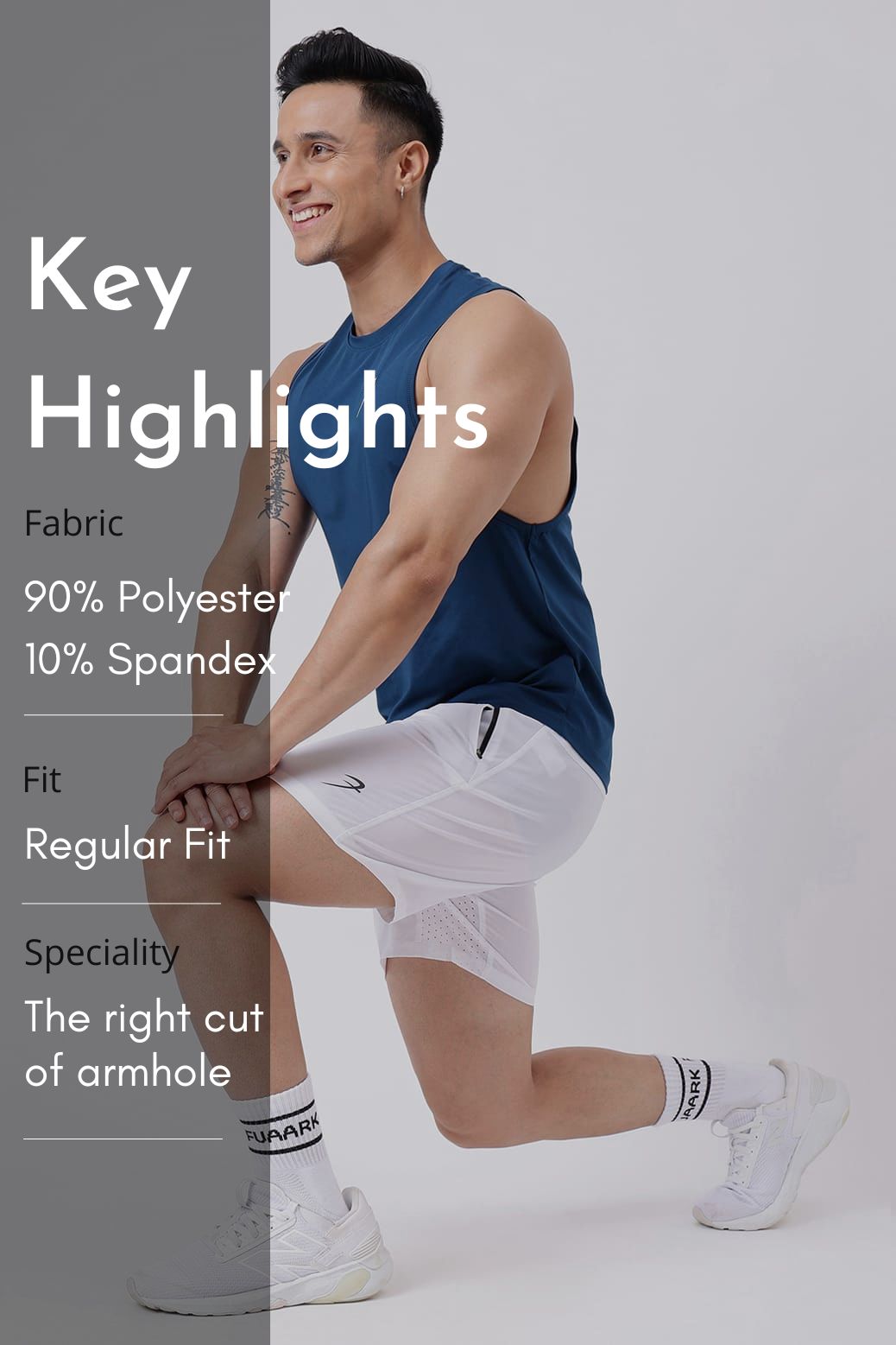 Urban Deep Arm Tank Teal