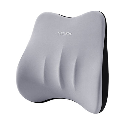 Lumbar Support Pillow and Car Headrest Neck Pillow Set Ergonomic Design Grey