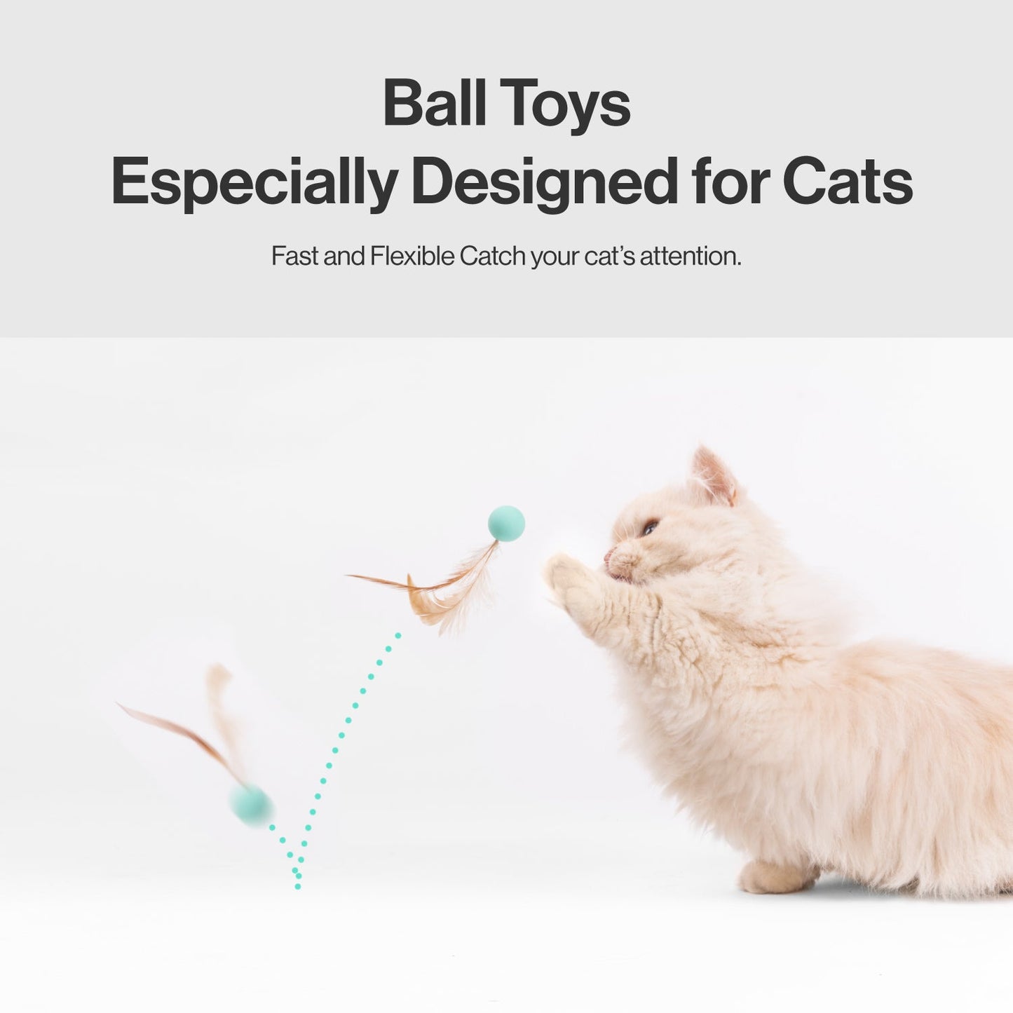 PIDAN Feather Bouncy Cat Toy Balls – 3 Pack