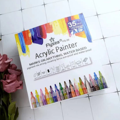 Acrylic Painter 35 Pcs Premium Waterproof Permanent Painter set