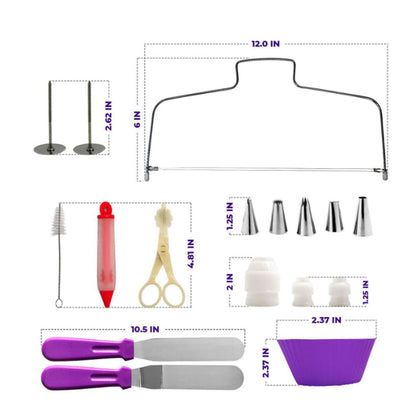 Cake Decorating Kit Cake Turntable Bakeware Set Pastry Tube Fondant 106pcs