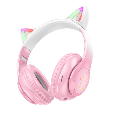 Hoco Ergonomic Cat Ear Bluetooth Headset with LED Light W42