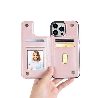 Mika Series PU Leather Wallet Stand Compatible with iPhone 16 Pro Case with Magnetic Close