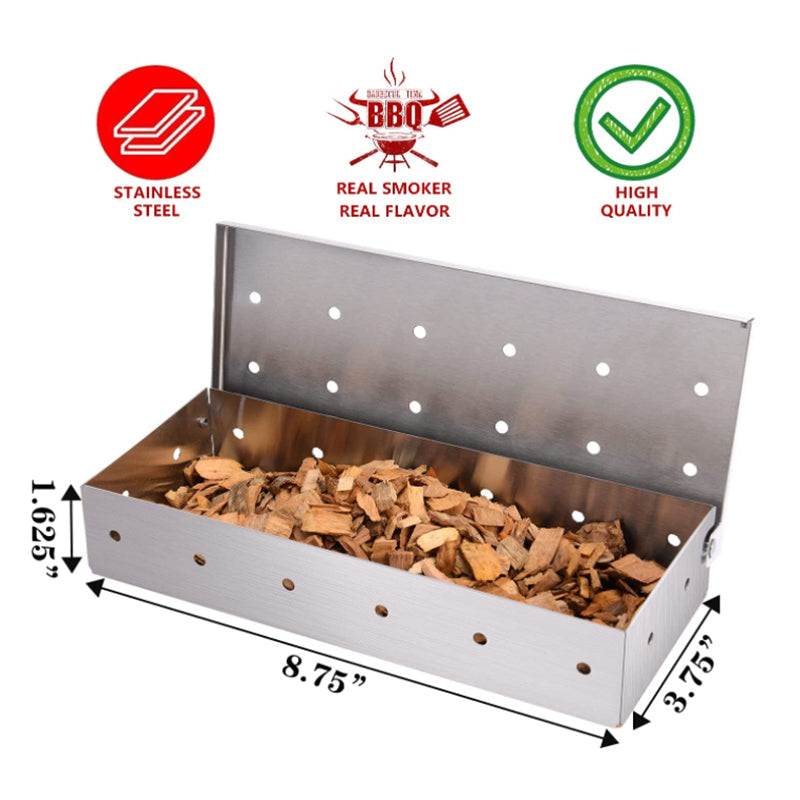 Smoker Box for BBQ Grill Wood Chips -  Stainless Steel