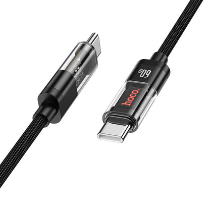 Hoco Transparent Discovery Edition 60W charging data cable for Type-C to Type-C U116